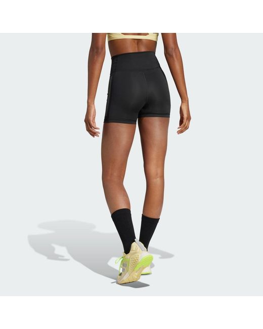 Adidas Black Optimé 3-Stripes 1/4 Short Leggings