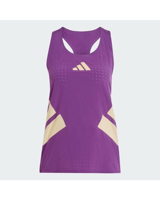 Adidas Purple Adizero Road To Records Singlet