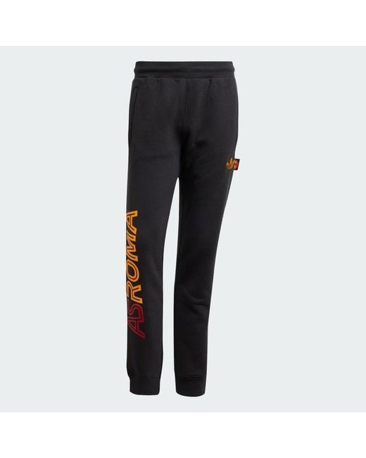 Adidas Black As Roma Graphic Tracksuit Bottoms for men