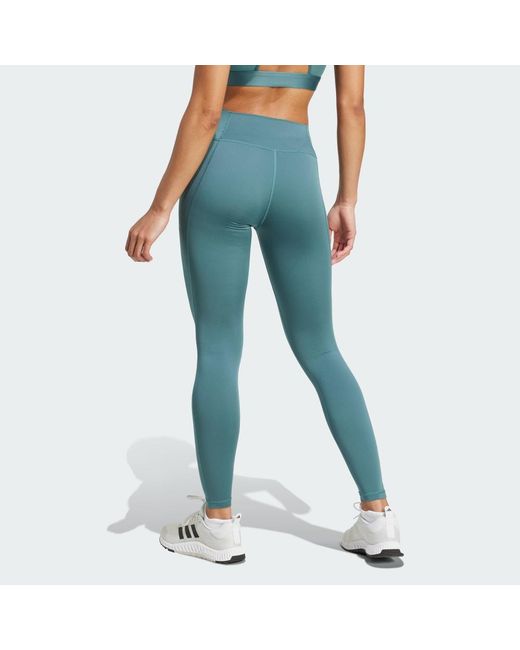 Adidas Blue Train Essentials Big Logo Full-Length Leggings