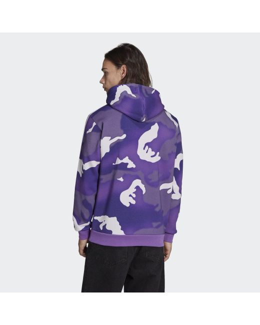 Hoodie Graphics Camo Allover Print di Adidas in Purple da Uomo