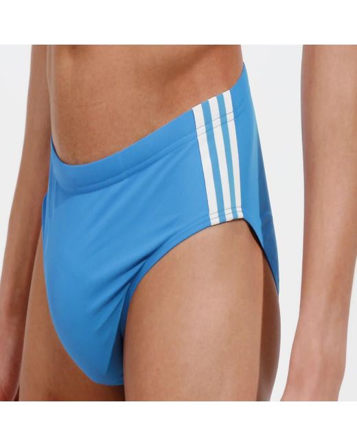 Adidas Blue Classic 3-stripes Swim Trunks for men