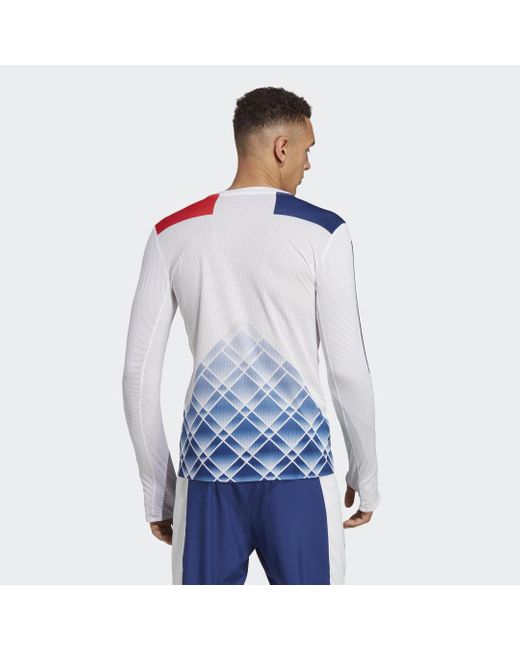 Adidas Blue Adizero Promo Long-sleeve Top for men