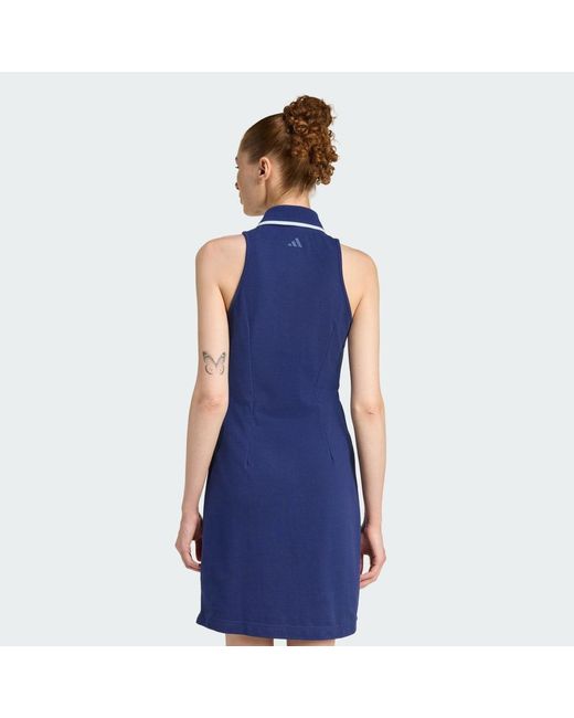 Adidas Blue Seasonal Essentials Colourpop Dress With Embroidered Graphic