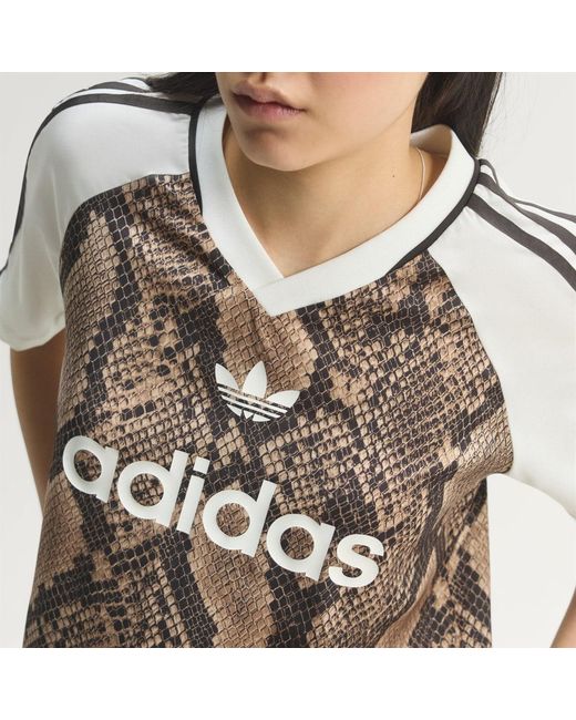 Adidas Black Snake Print Satin Jersey
