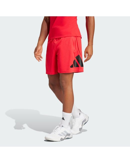 Adidas Red Train Essentials Logo Training Shorts for men