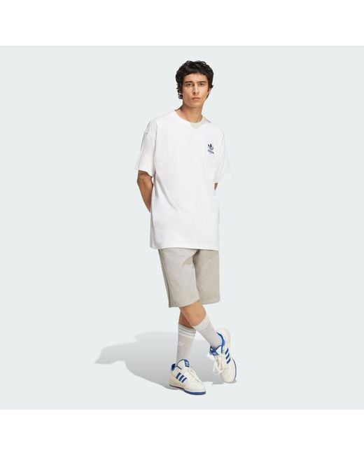 Adidas Gray Trefoil Essentials Shorts 12 Inch for men