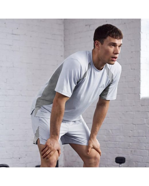 Adidas Blue Tech Apparel Colorblock T-Shirt for men