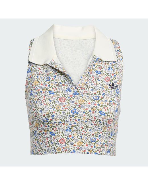 Adidas Gray X Liberty London Sleeveless Crop Polo