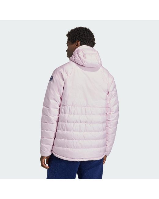 Adidas Pink Team Gbxperior Down Hooded Jacket for men