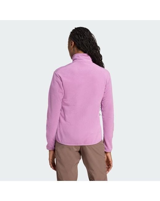 Adidas Purple Multi Essentials Full-Zip Fleece Jacket