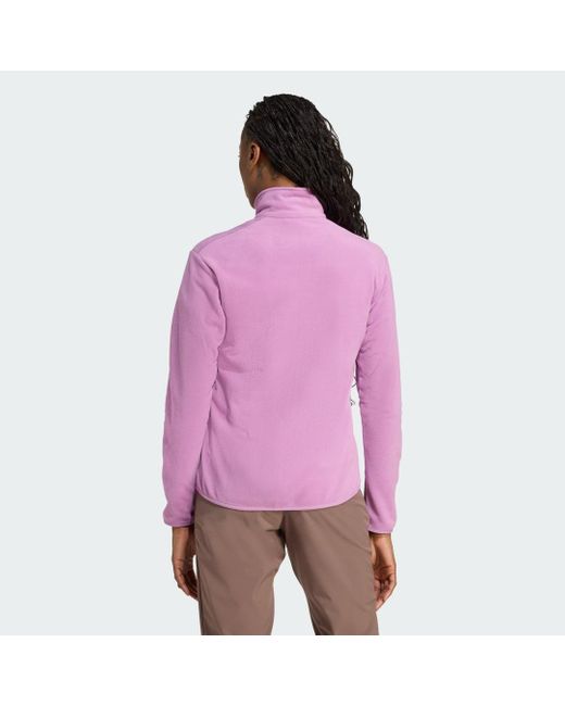 Adidas Purple Multi Essentials Full-Zip Fleece Jacket