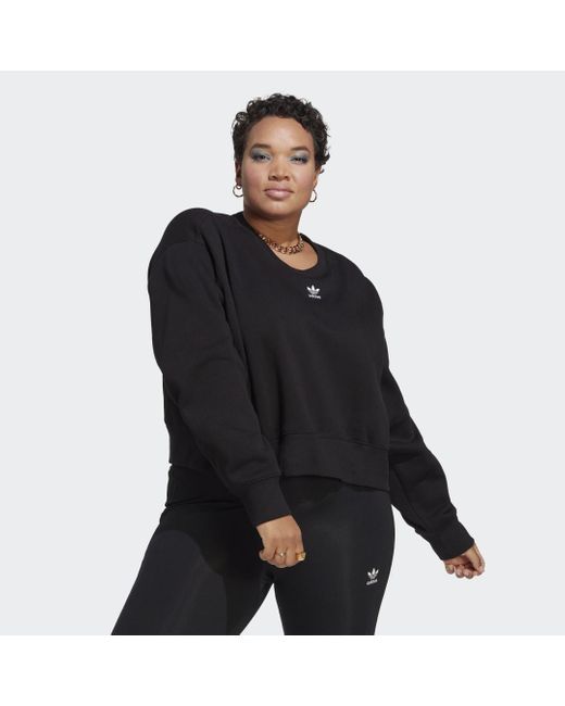 Adidas Black Adicolor Essentials Crew Sweatshirt (plus Size)
