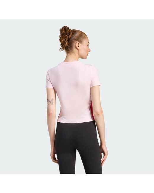 Adidas Red Essentials 3-Stripes Slim Baby T-Shirt