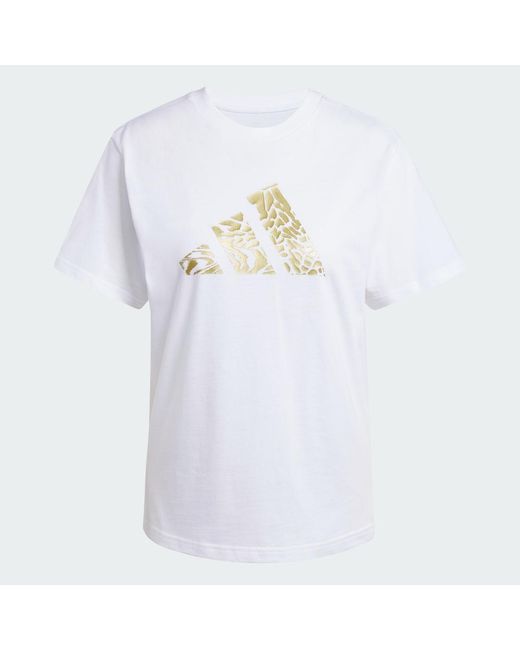 Adidas White Tech Metallic Graphic T-Shirt