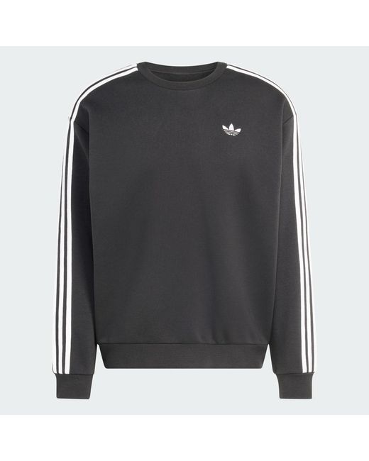 Adidas Black Adicolor 3-Stripes Oversized Crewneck for men