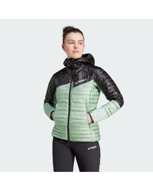 Adidas Green Terrex Techrock Down Hooded Jacket