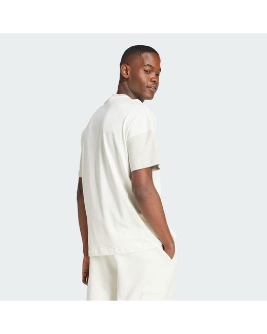 Adidas White All Szn Colorblock Tee for men