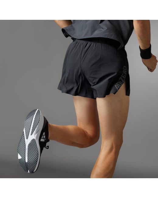 Adidas Black Adizero Running Split Shorts for men