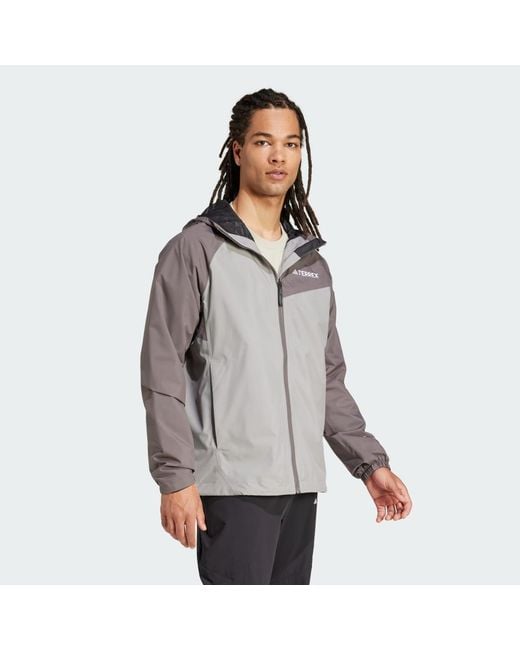 Adidas Gray Terrex Multi 2L Rain.Rdy Jacket for men