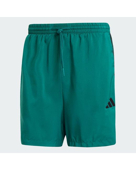 Adidas Green Essentials 3-Stripes Chelsea Shorts for men