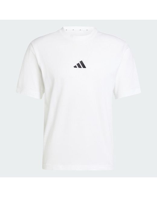 Adidas White Essentials Small Logo Single Jersey T-Shirt for men
