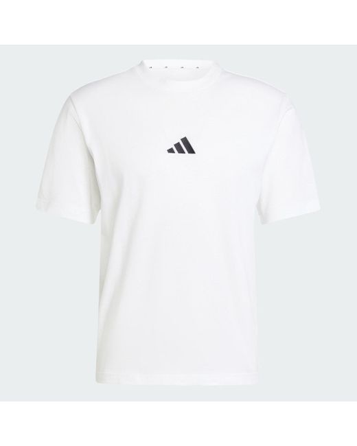 Adidas White Essentials Small Logo Single Jersey T-Shirt for men
