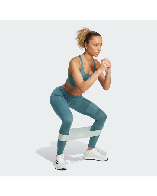 Adidas Blue Train Essentials Big Logo Full-Length Leggings
