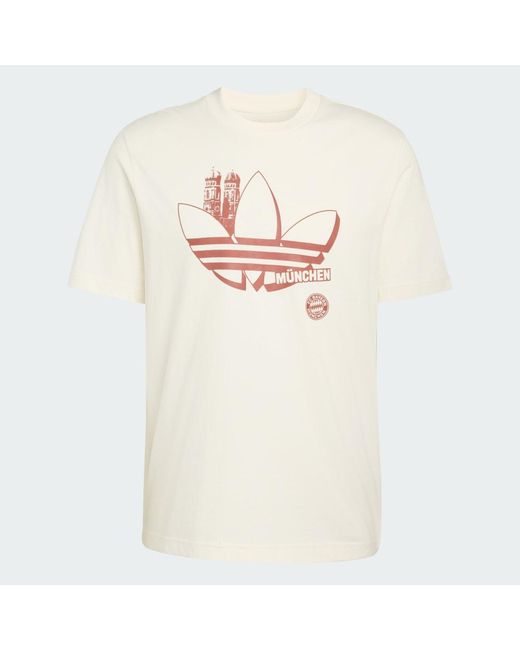Adidas White Fc Bayern Seasonal Graphic T-Shirt for men