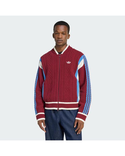 Adidas Red Retro Remix Cardigan for men