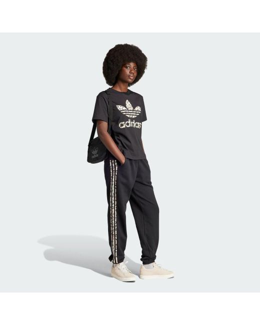Adidas Black Originals Leopard Luxe Trefoil T-shirt