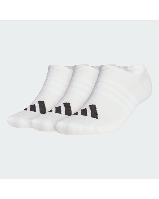 Adidas White Performance 3 Pack No Show Socks