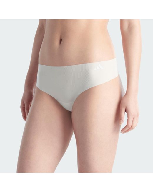 Adidas Blue Active Micro Flex 3 Pack Thong Underwear