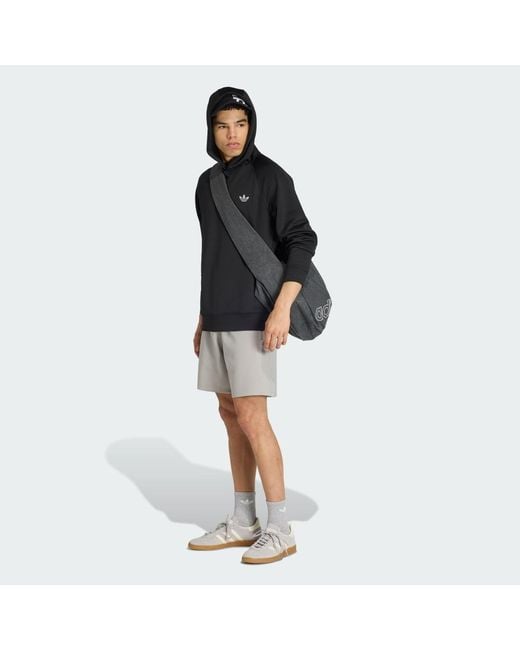 Adidas Black Trefoil Essentials Spacer Hoodie for men