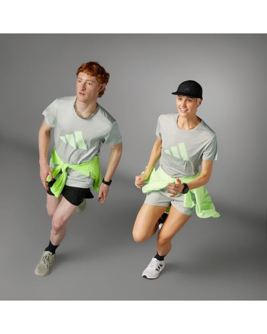 Camiseta Run It Adidas de hombre de color Gray