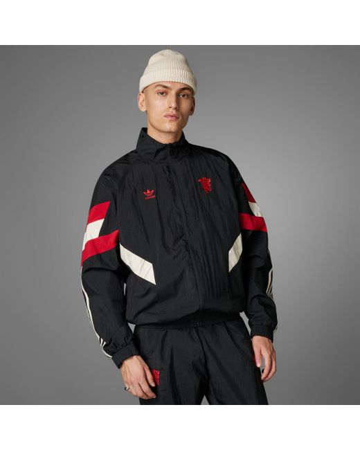 【Adidas】 Manchester United Originals Track Top Black Red Buy Manchester United Originals Track Top | Manchester