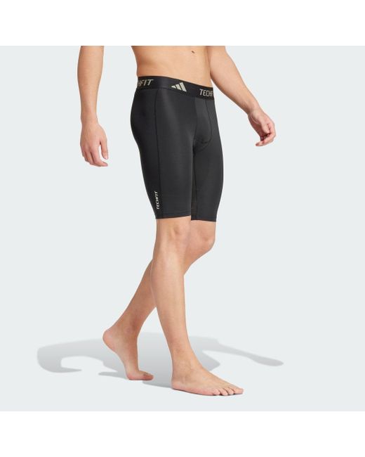 Leggings Corti Da Allenamento Techfit Compression di Adidas in Black da Uomo
