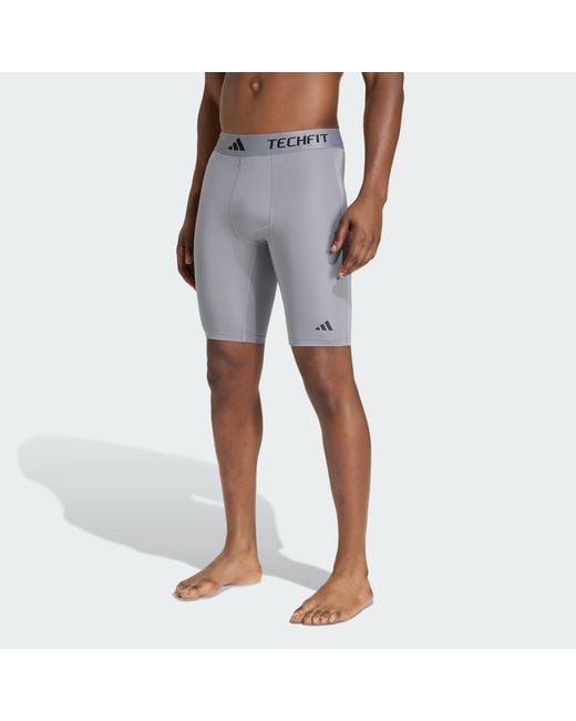 Adidas Blue Techfit Compression Training Short Tights for men