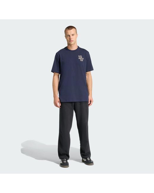 Adidas Blue Real Madrid Heritage Heavy Cotton T-Shirt for men