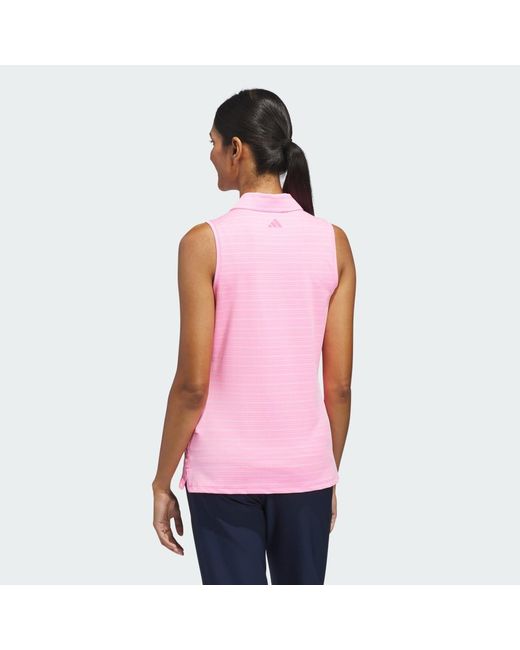Adidas Pink Ultimate365 Jacquard Sleeveless Polo Shirt