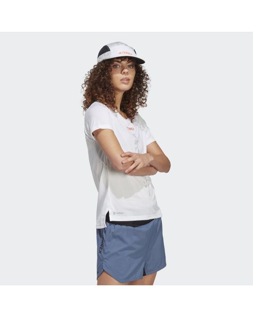 Adidas White Terrex Agravic Trail Running T-Shirt