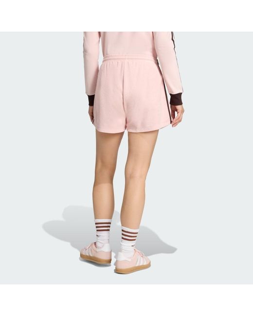 Adidas Pink Terry Towel Firebird Shorts