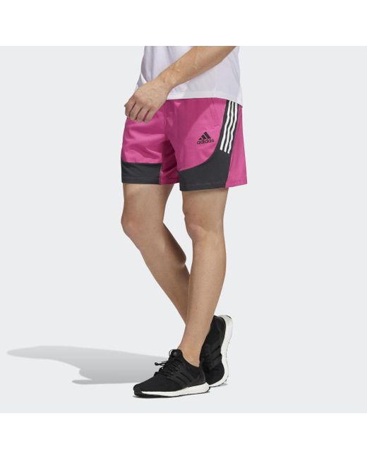adidas Synthetisch Aeroready 3-stripes Slim-fit Short in het Roze voor  heren - Lyst