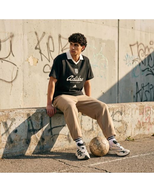 Adidas Black Lux Tiro Script Graphic Polo T-Shirt for men