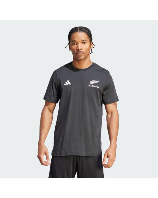 T-shirt da rugby Cotton All Blacks di Adidas in Gray da Uomo