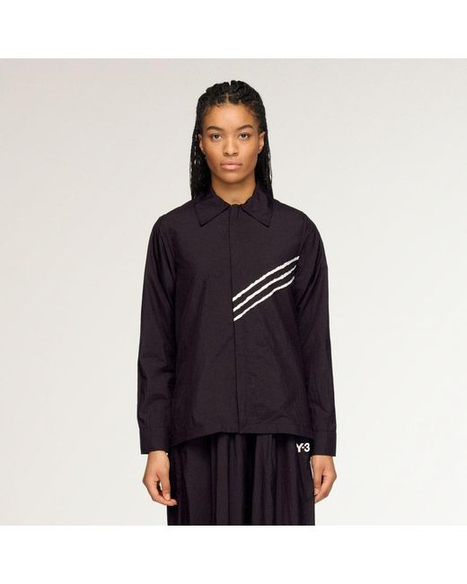 Adidas Black Y-3 Raw Edge 3 Stripes Shirt