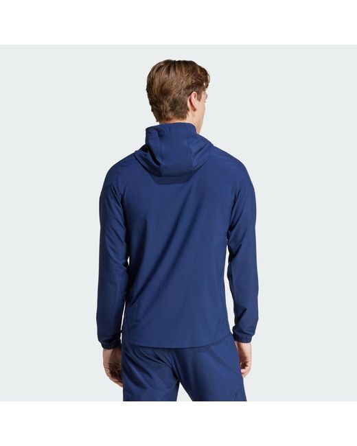 Adidas Blue Manchester United Tiro 25 Competition Vis Tech Travel Jacket for men