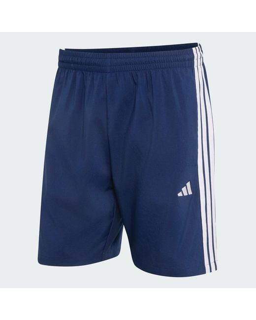 Adidas Blue Essentials 3-Stripes Chelsea Lite Woven Shorts for men