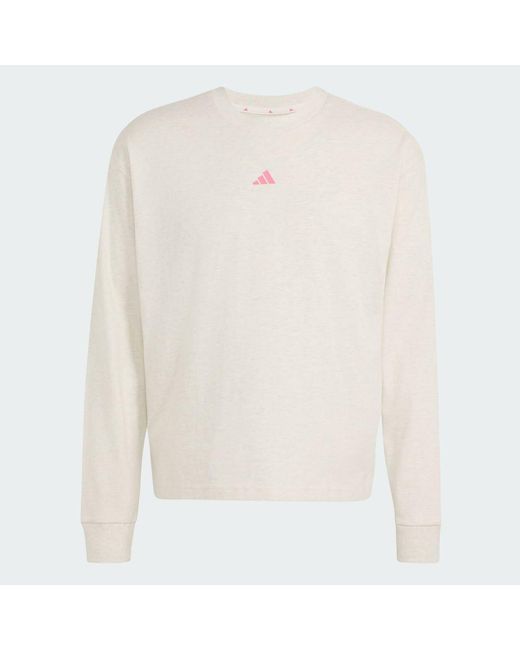 Adidas Natural 3 Stripes Studio Boyfriend Long-Sleeve Top Long-Sleeve Top