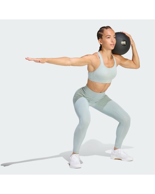 Adidas Blue Optime Workout Full Length Leggings